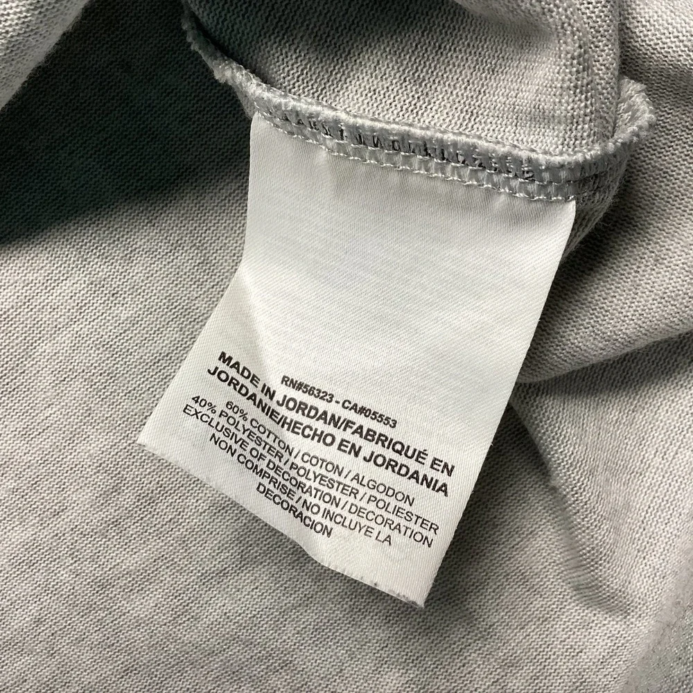 Nike Dri-Fit Graphic Tee Shirt Large L Heather Grey Champion Ring Athletic Cut